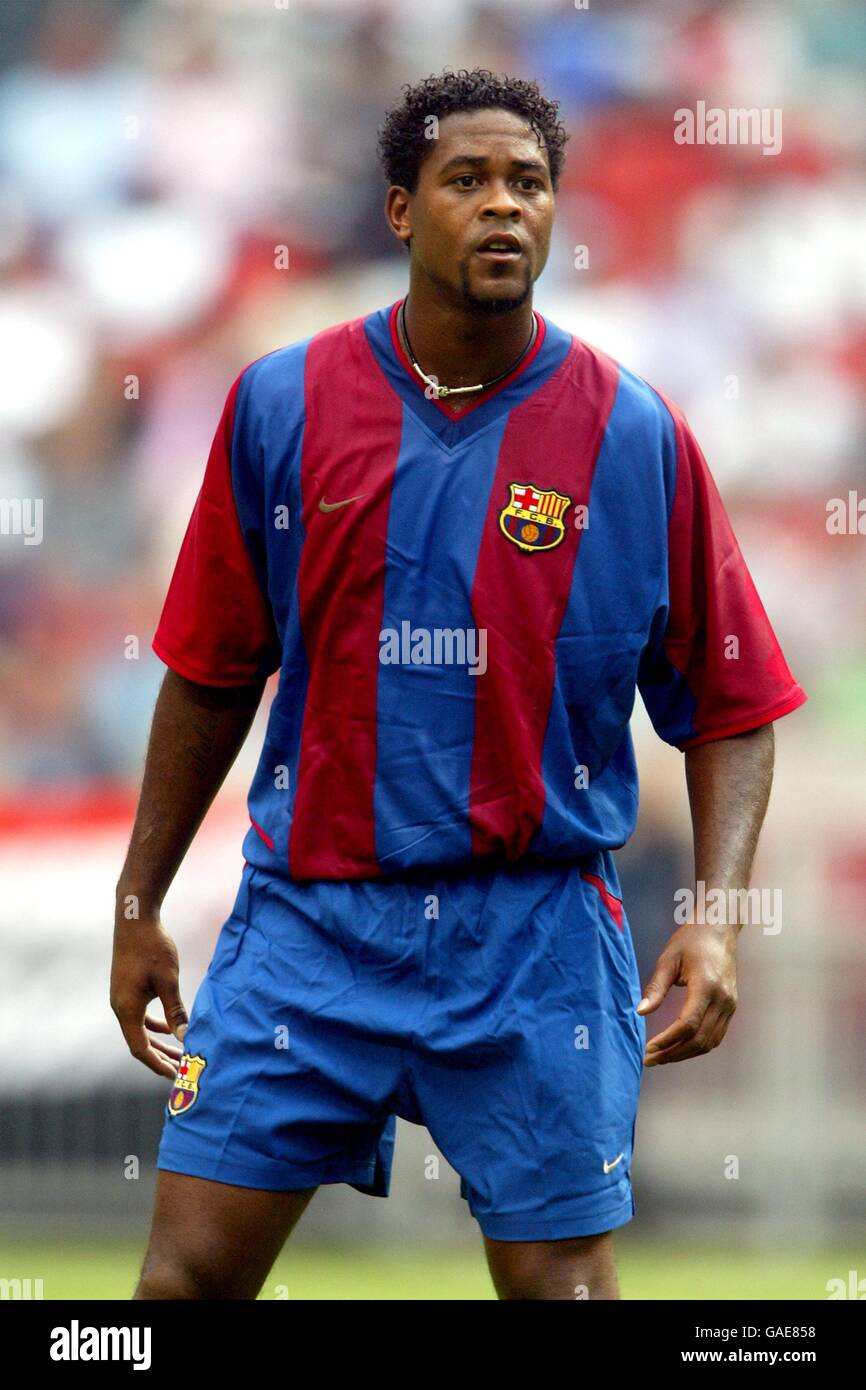 Barcelona's Patrick Kluivert during the match against Parma Stock Photo