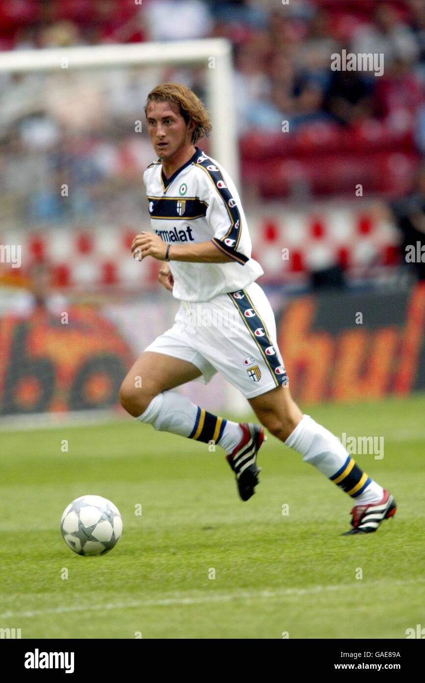 Parma's Aimo Diana in action during the match against Barcelona Stock Photo