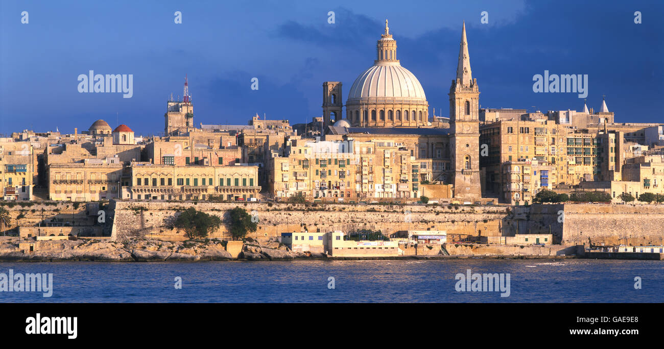 View towards La Valletta from Sliema, Malta, Europe Stock Photo