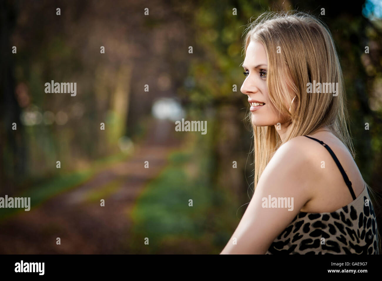 Woman beauty long blonde path hi-res stock photography and images - Alamy