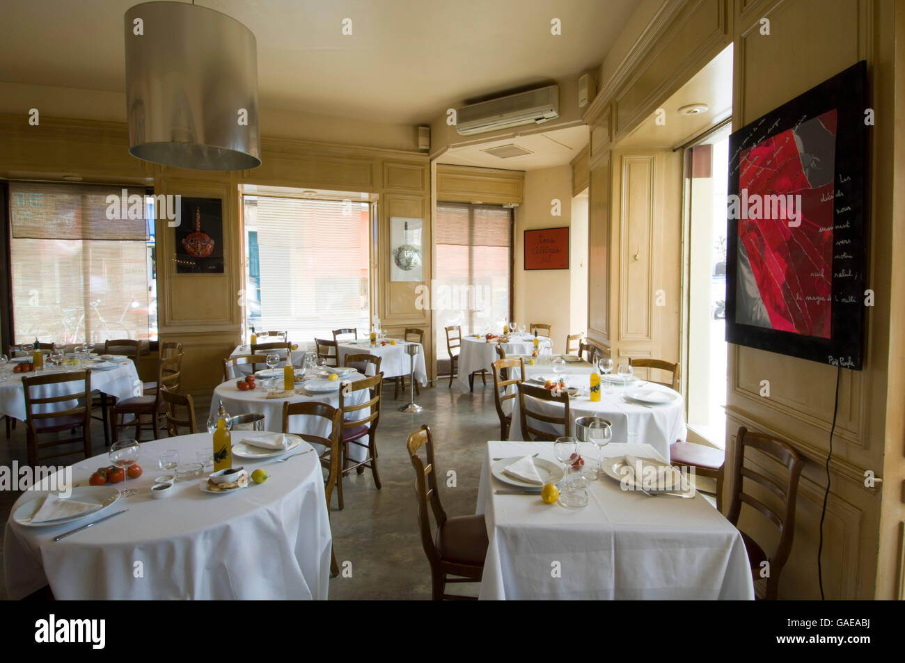 Restaurant La Petite Maison, 11 Rue Saint Francois de Paule, Nice, French Riviera, France, Europe Stock Photo