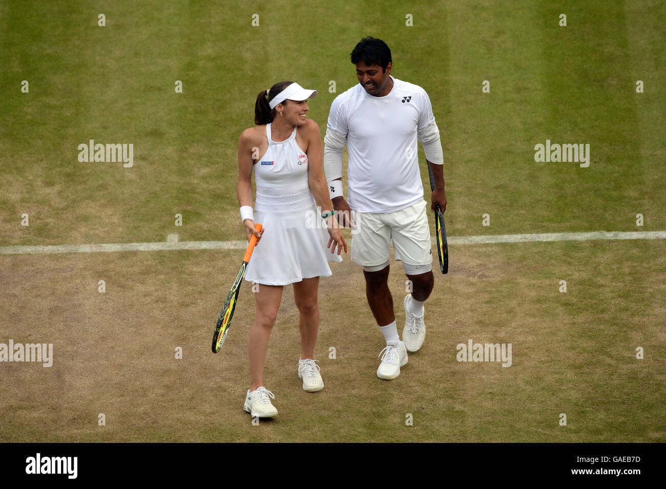 Martina Hingis and Leander Paes during their mixed doubles match