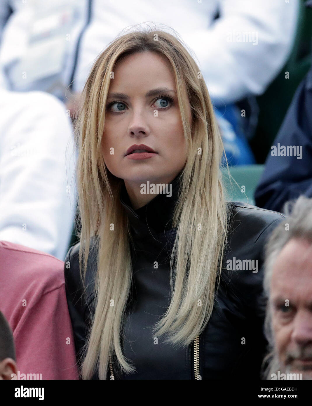 Ester Satorova, wife of Tomas Berdych on day seven of the Wimbledon  Championships at the All England Lawn Tennis and Croquet Club, Wimbledon  Stock Photo - Alamy