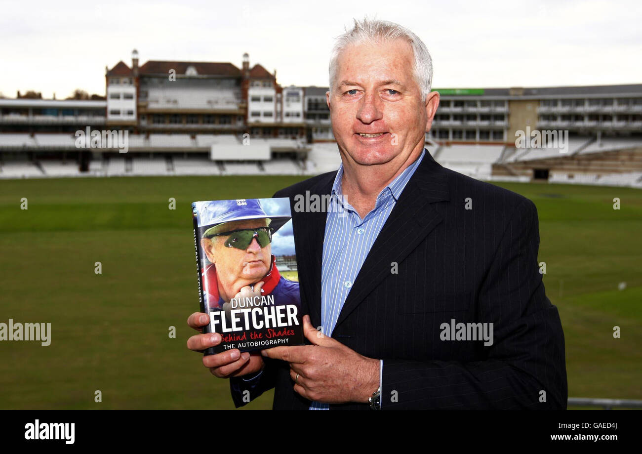 Former England coach Duncan Fletcher with his autobiography behind the