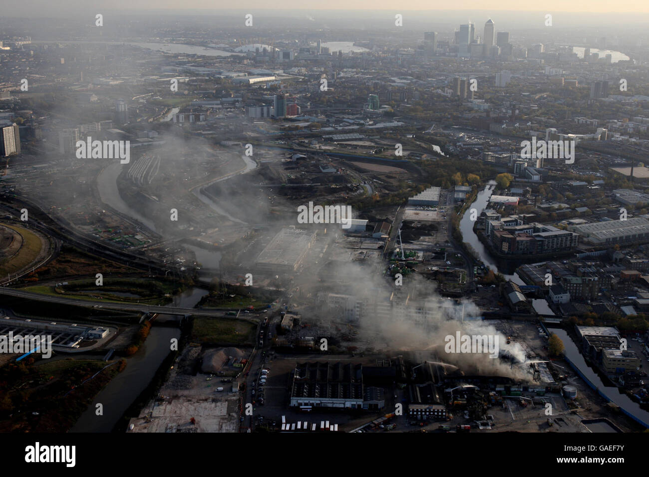Fire in Stratford Stock Photo - Alamy