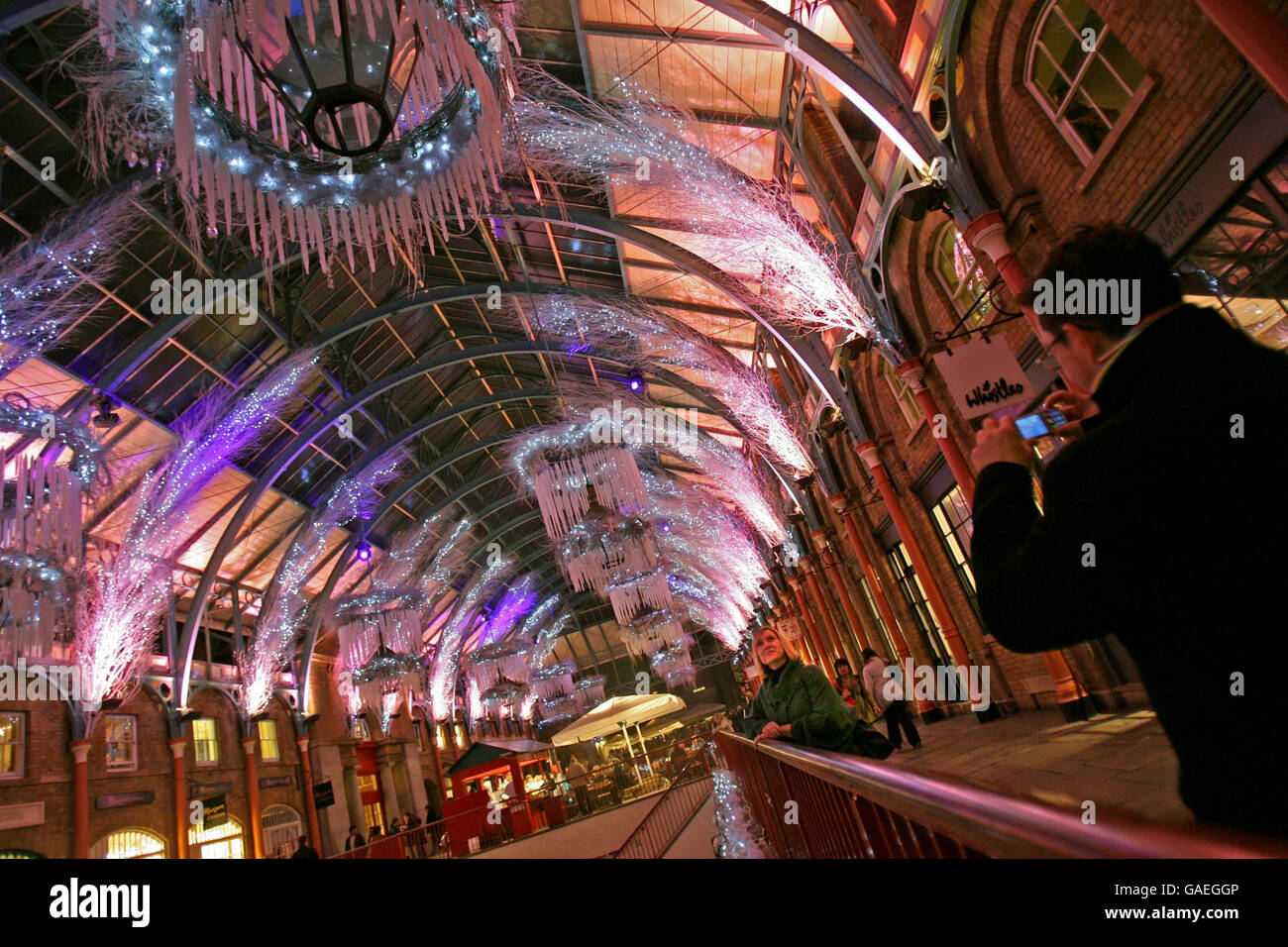 Covent Garden Christmas lights switch on London Stock Photo Alamy
