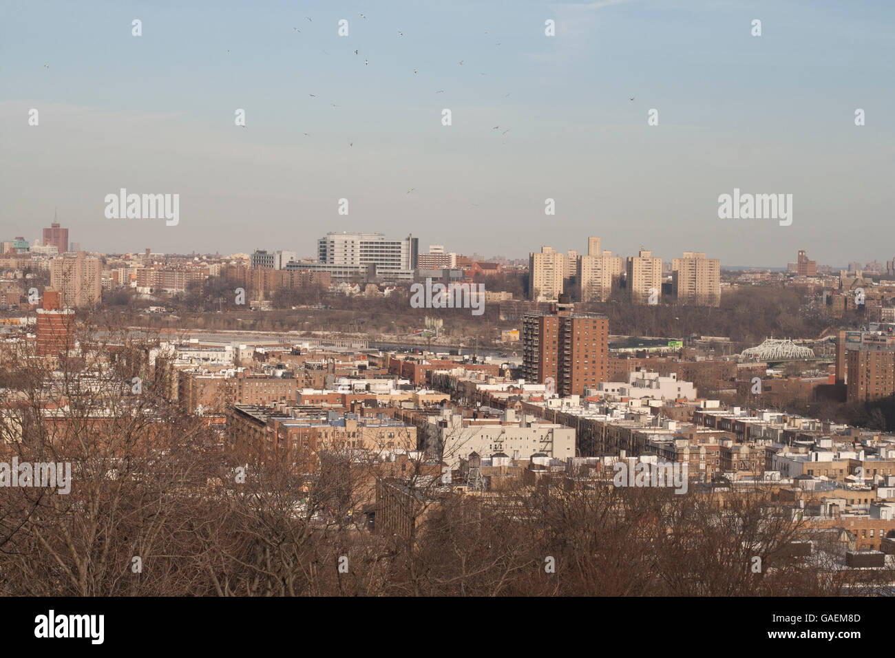 View of Washington Heights from Fort Tryon Park. Stock Photo