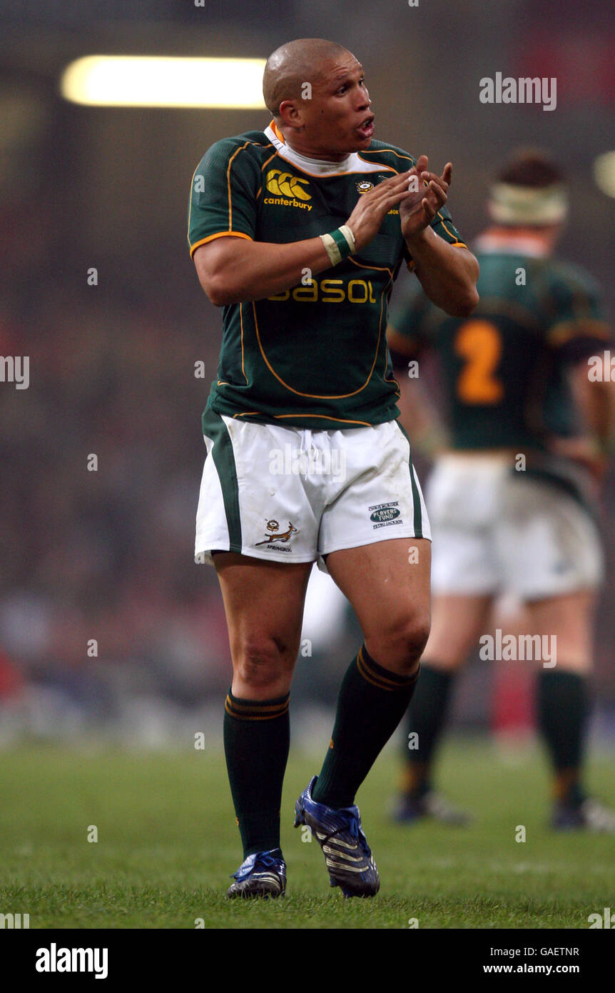 Rugby Union - Prince William Cup - Wales v South Africa - Millennium Stadium. Enrico Januarie, South Africa Stock Photo