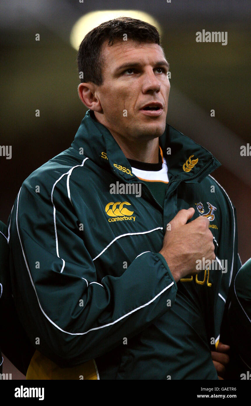 Rugby Union - Prince William Cup - Wales v South Africa - Millennium Stadium. Albert Van Der Berg, South Africa Stock Photo