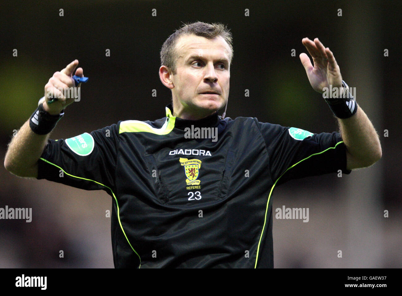 Soccer - Clydesdale Bank Scottish Premier League - Gretna v Heart of Midlothian - Raydale Park Stock Photo