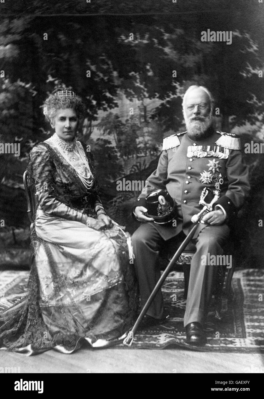 Ludwig III (Ludwig Leopold Joseph Maria Aloys Alfred), King of Bavaria, with his wife Archduchess Marie Theresa of Austria-Este. Stock Photo