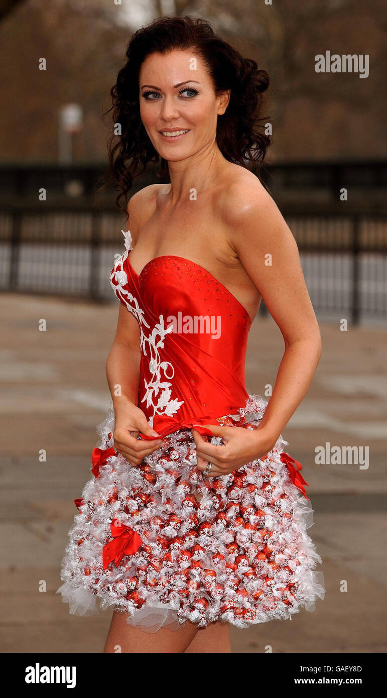 Lindt Chocolate dress photocall London Stock Photo Alamy