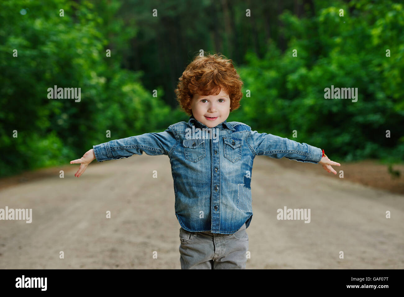 cute little emotional boy Stock Photo