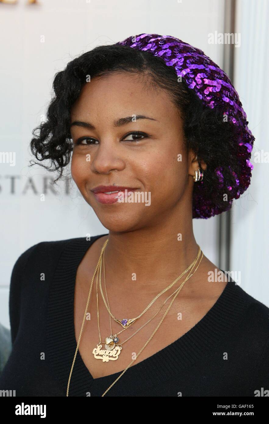 Aasha Davis arrives at the premiere of The Water Horse Legend of the Deep, at the Pacific Cinerama Dome in Hollywood, Los Angeles. Stock Photo