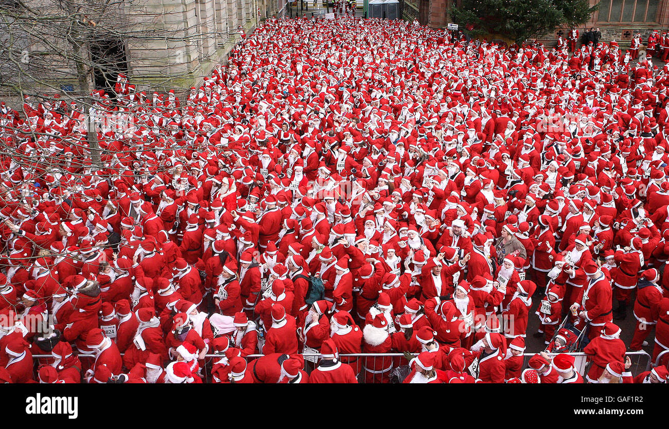 World record for most Santas in one place Stock Photo
