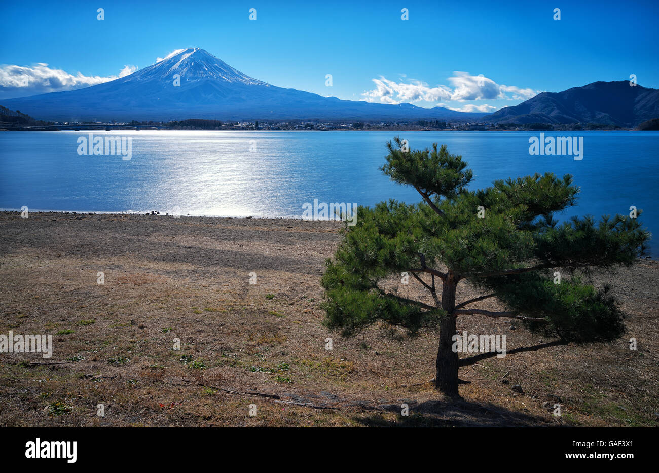 Mount Fuji, Lake Kawaguchiko Stock Photo