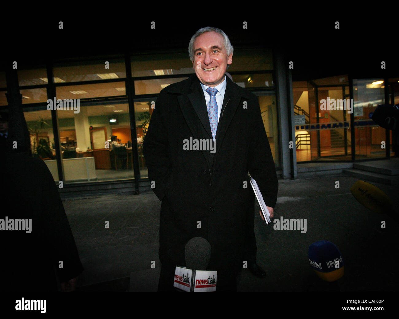 Taoiseach Bertie Ahern leaves after today's module of the Mahon Tribunal in Dublin Castle. Stock Photo
