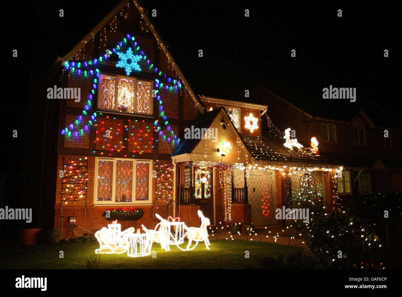 Christmas Lights display Stock Photo Alamy