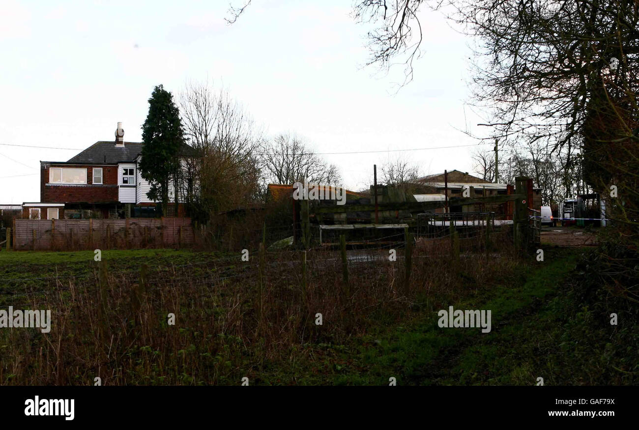 Police shooting general view gv site scene location house england hi