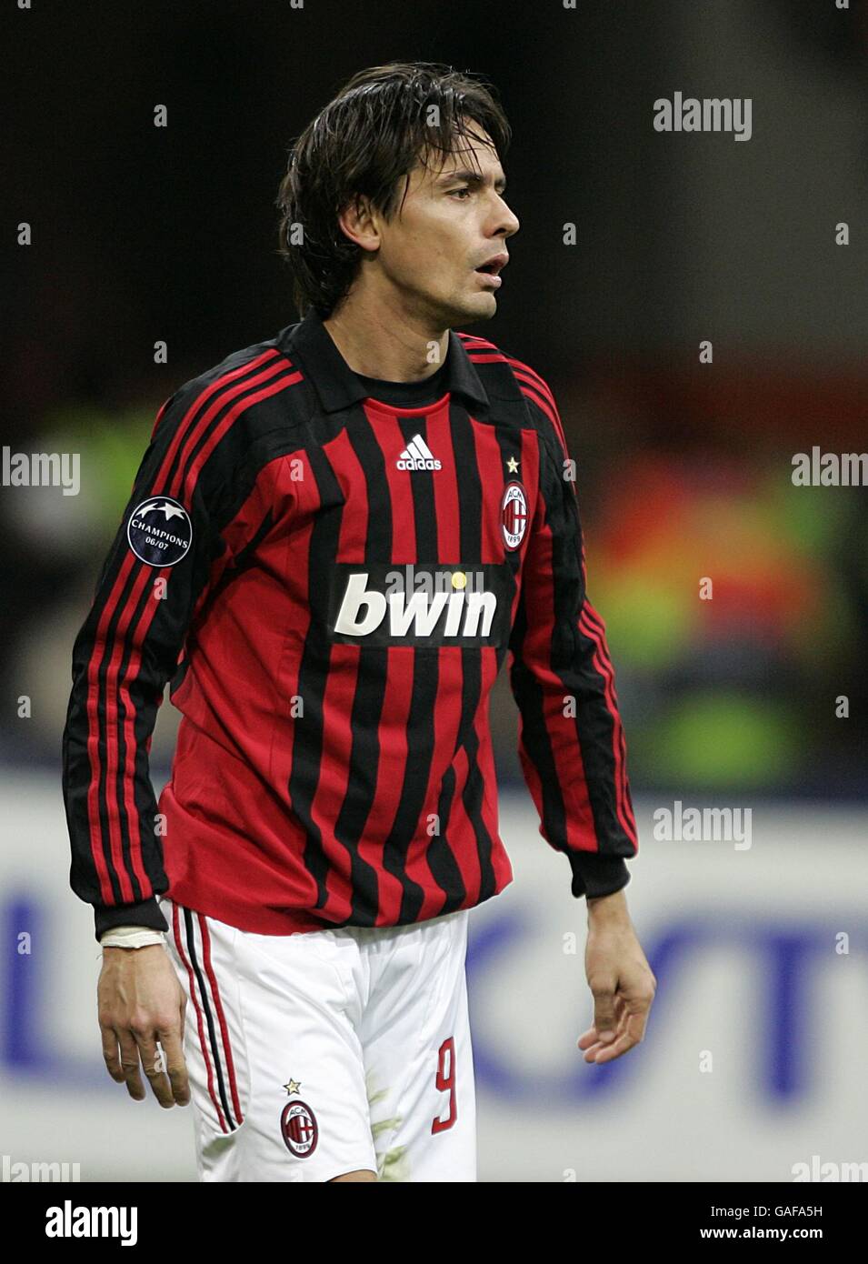 Soccer - UEFA Champions League - Group D - AC Milan v Celtic - San Siro. Filippo Inzaghi, AC Milan Stock Photo