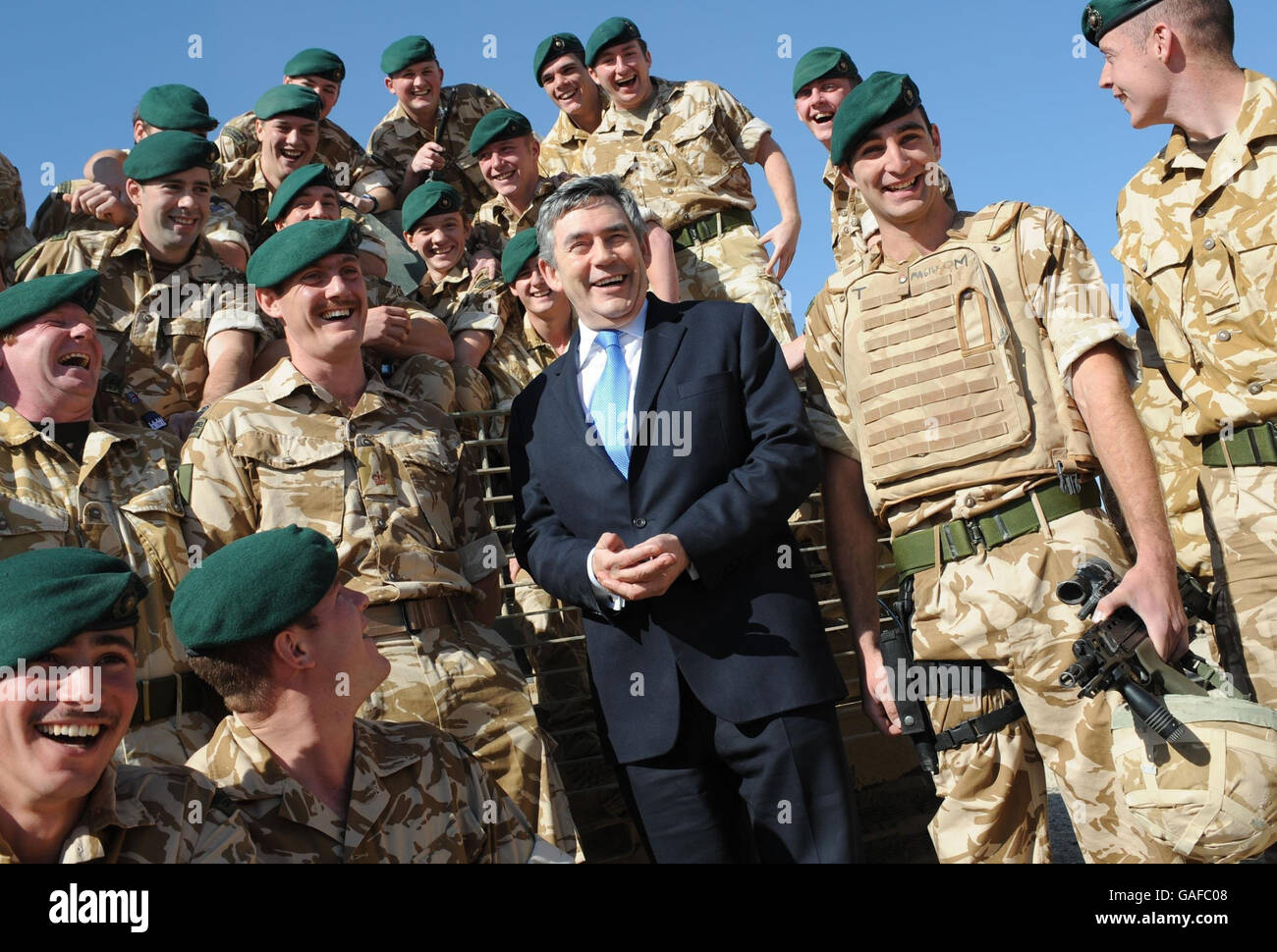Gordon Brown visits Afghanistan Stock Photo
