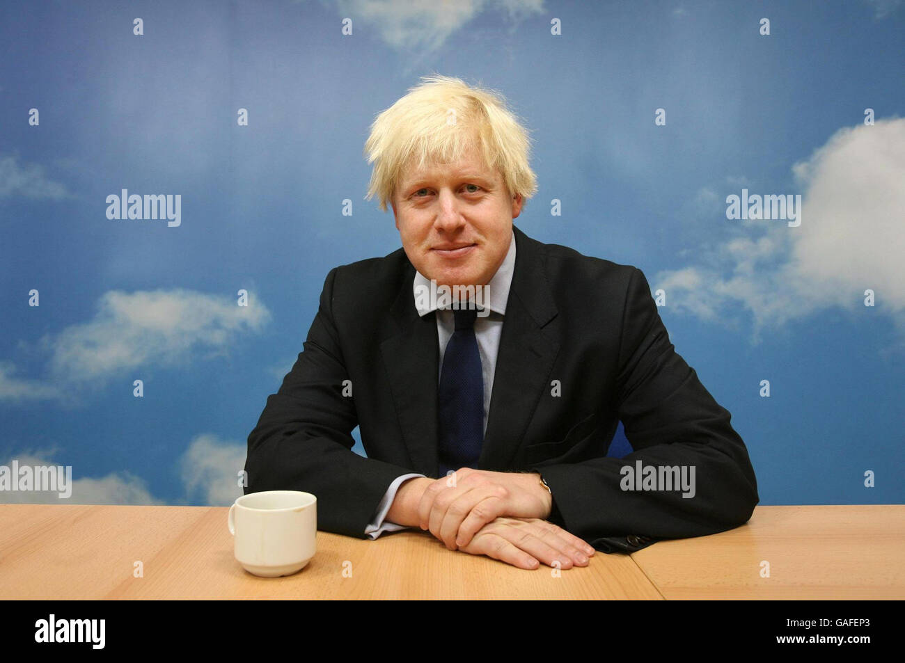 The Conservative Candidate for Mayor of London Boris Johnson, announces his proposal to reform the existing London Health Commission and ring-fence London's spending on public health at the Ideas Space in central London. Stock Photo