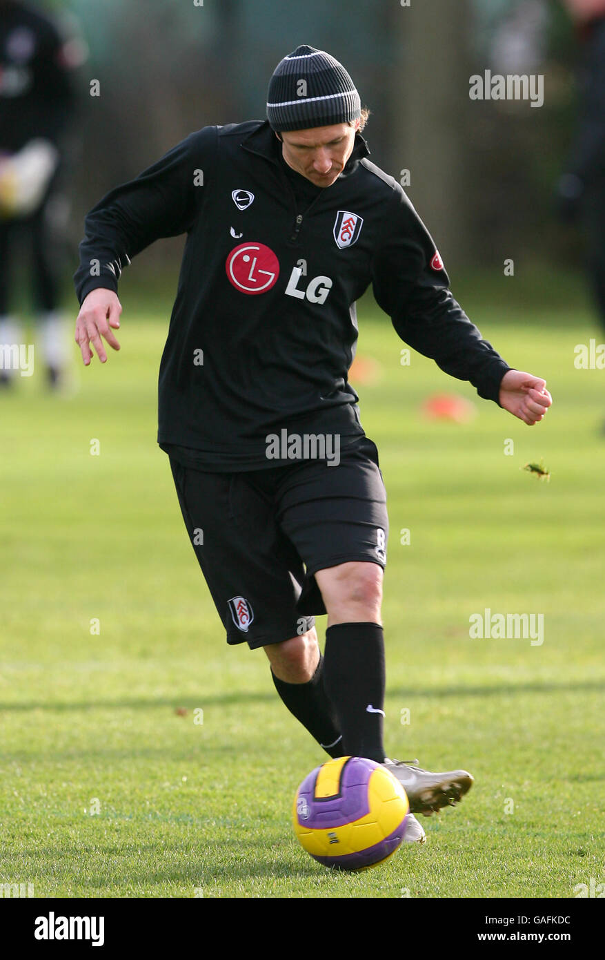 Fulham's Clint Dempsey during the training session at Motspur Park, London  Stock Photo - Alamy