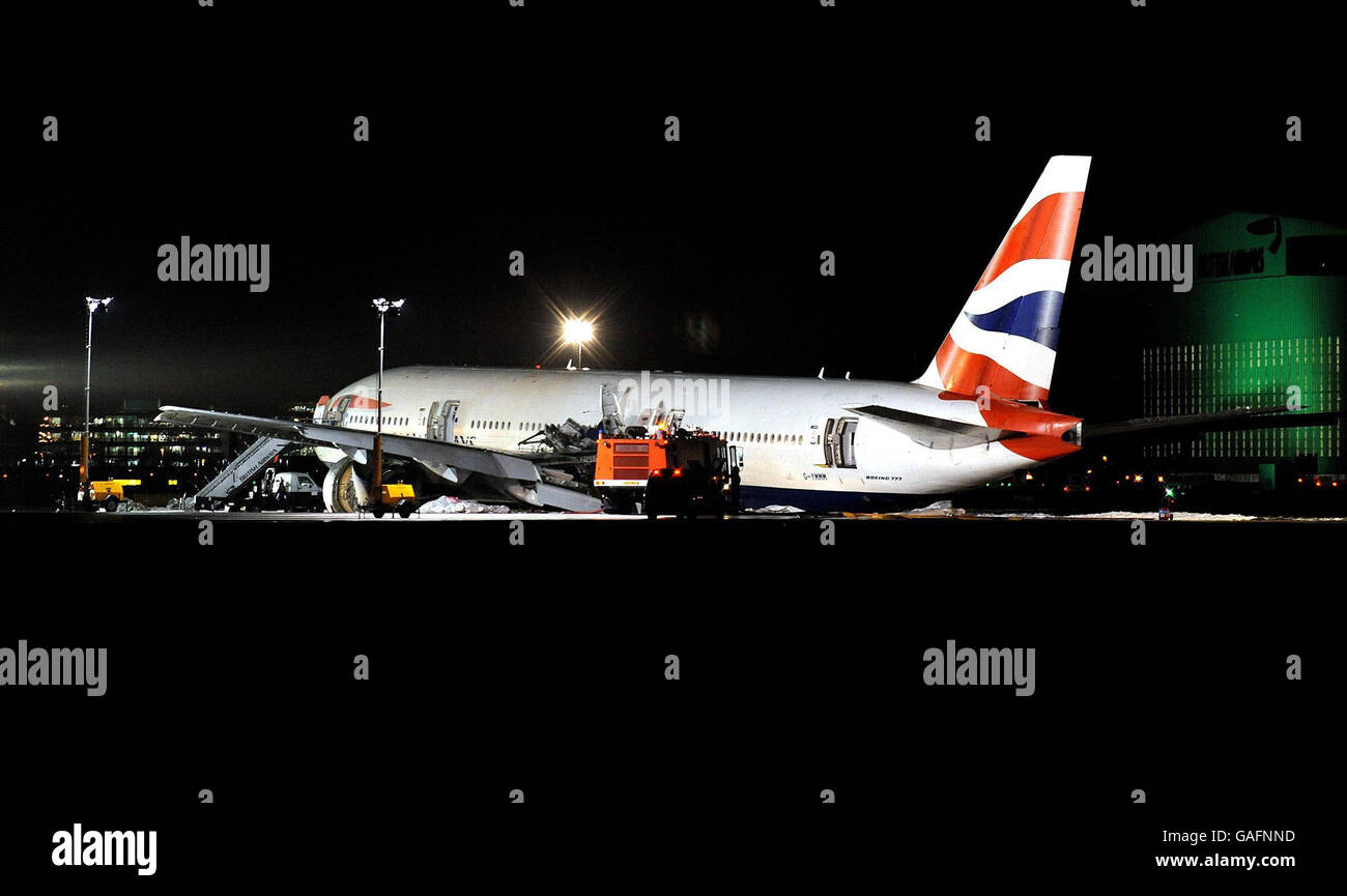 Heathrow airport incident Stock Photo