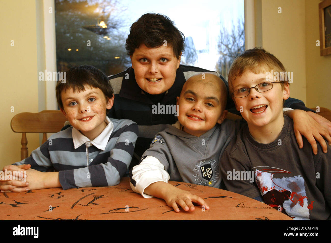 Luke Hartley (third from left) back at home in Romsey with his three