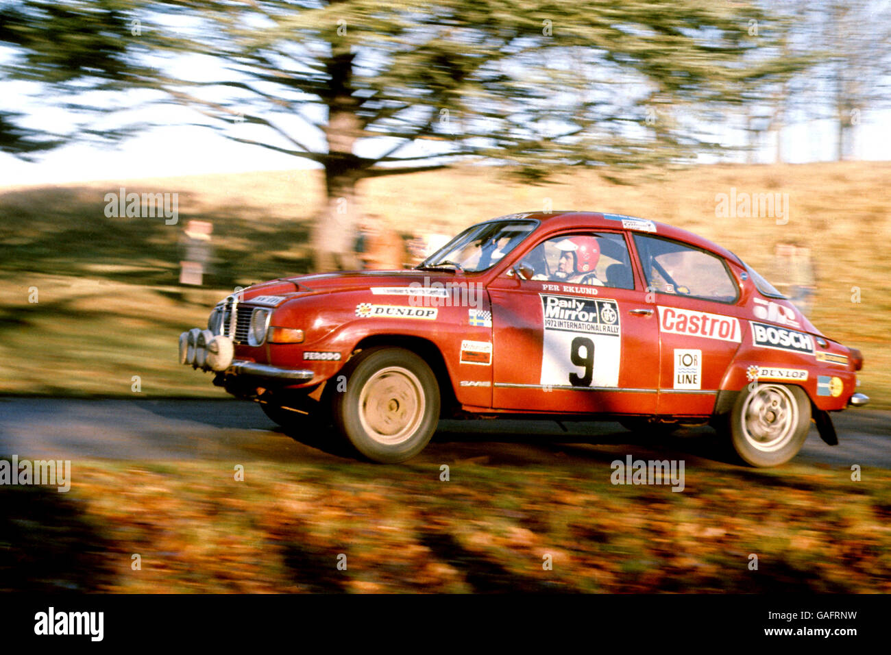 Motor Racing - R.A.C. Rally. Sweden's Per Eklund driving his Saab. Stock Photo