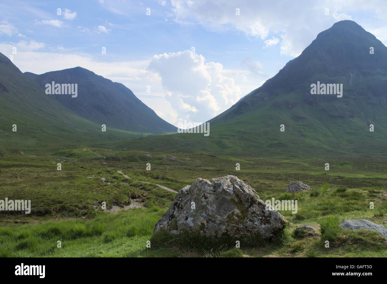 View of Glen Coe from the Glen Coe valley Stock Photo