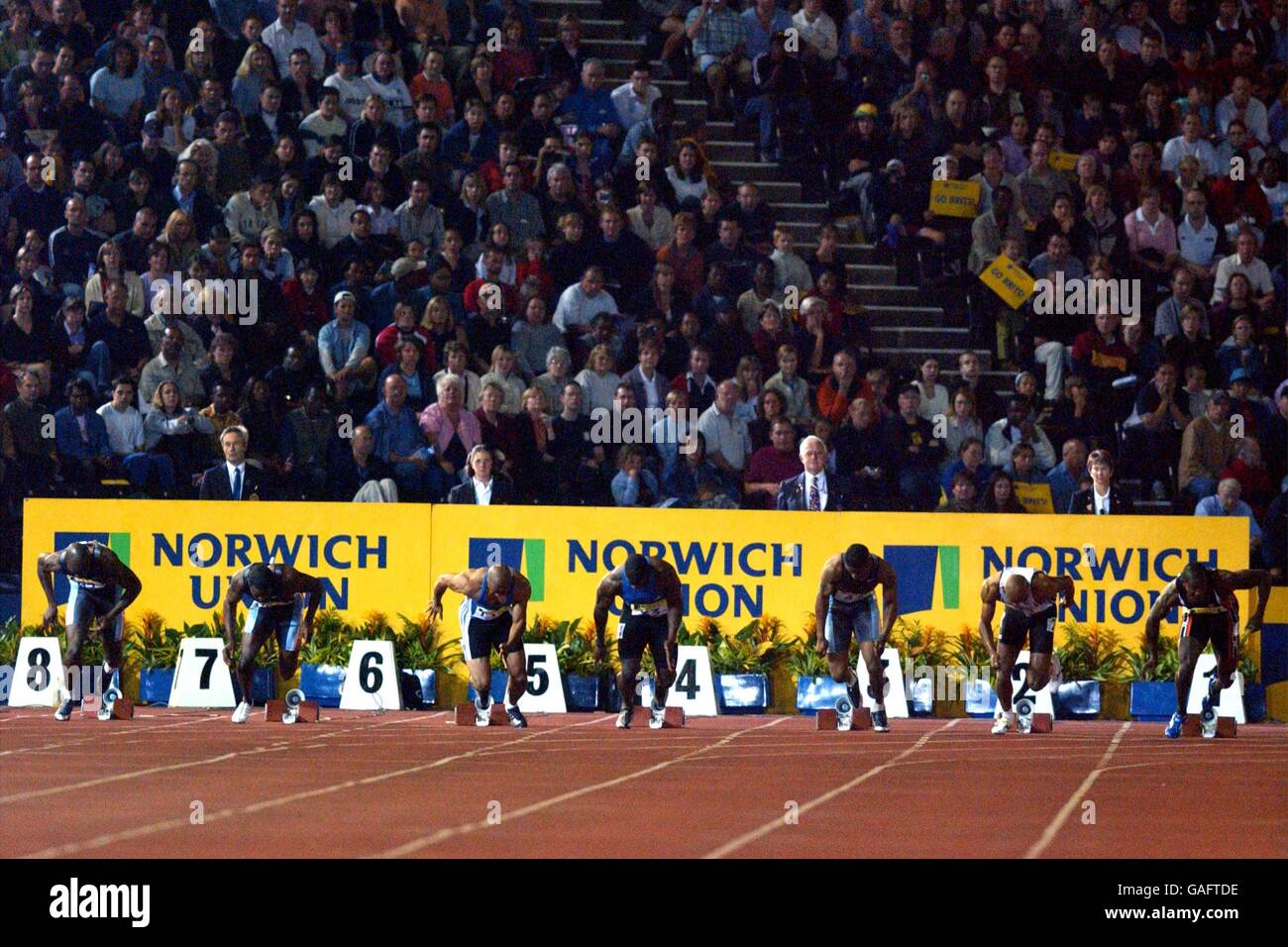 Athletics Norwich Union British Grand Prix Men's 100m Final Stock Photo Alamy