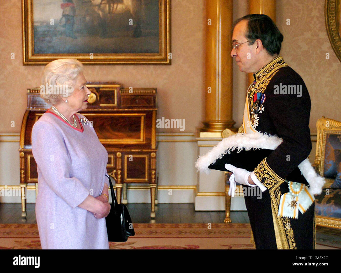 The Queen meets the French Ambassador Stock Photo