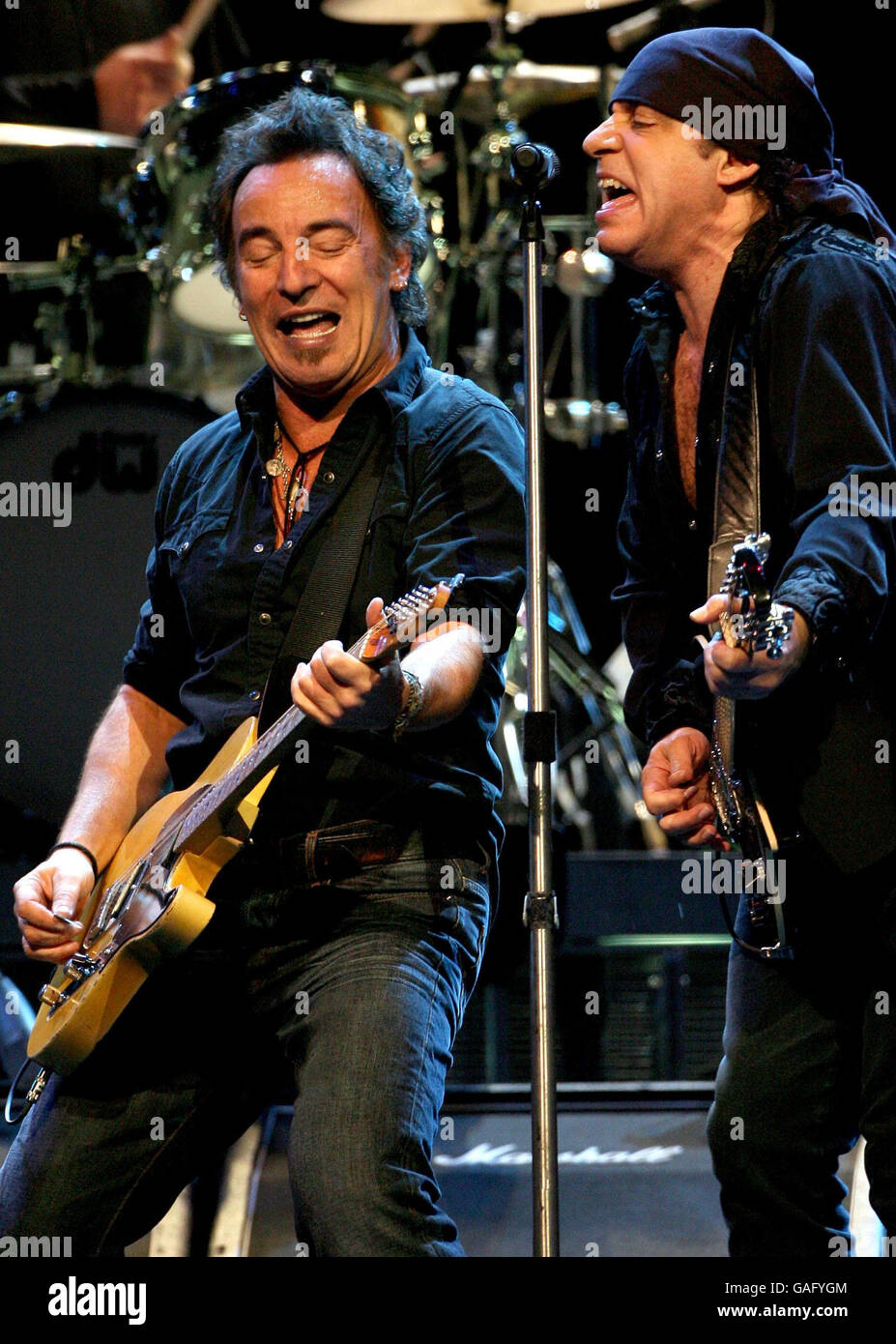 Bruce Springsteen in concert - London. Bruce Springsteen in concert at the O2 Arena in south London. Stock Photo