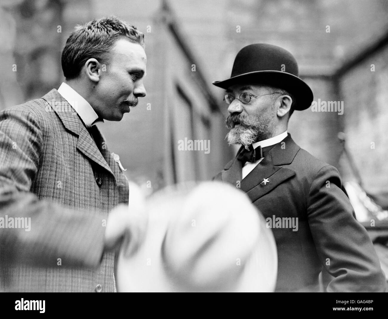 Ludvic Lazarus Zamenhof (right) an ophthalmologist, philologist, and the inventor of Esperanto, a constructed language designed for international communication. Stock Photo