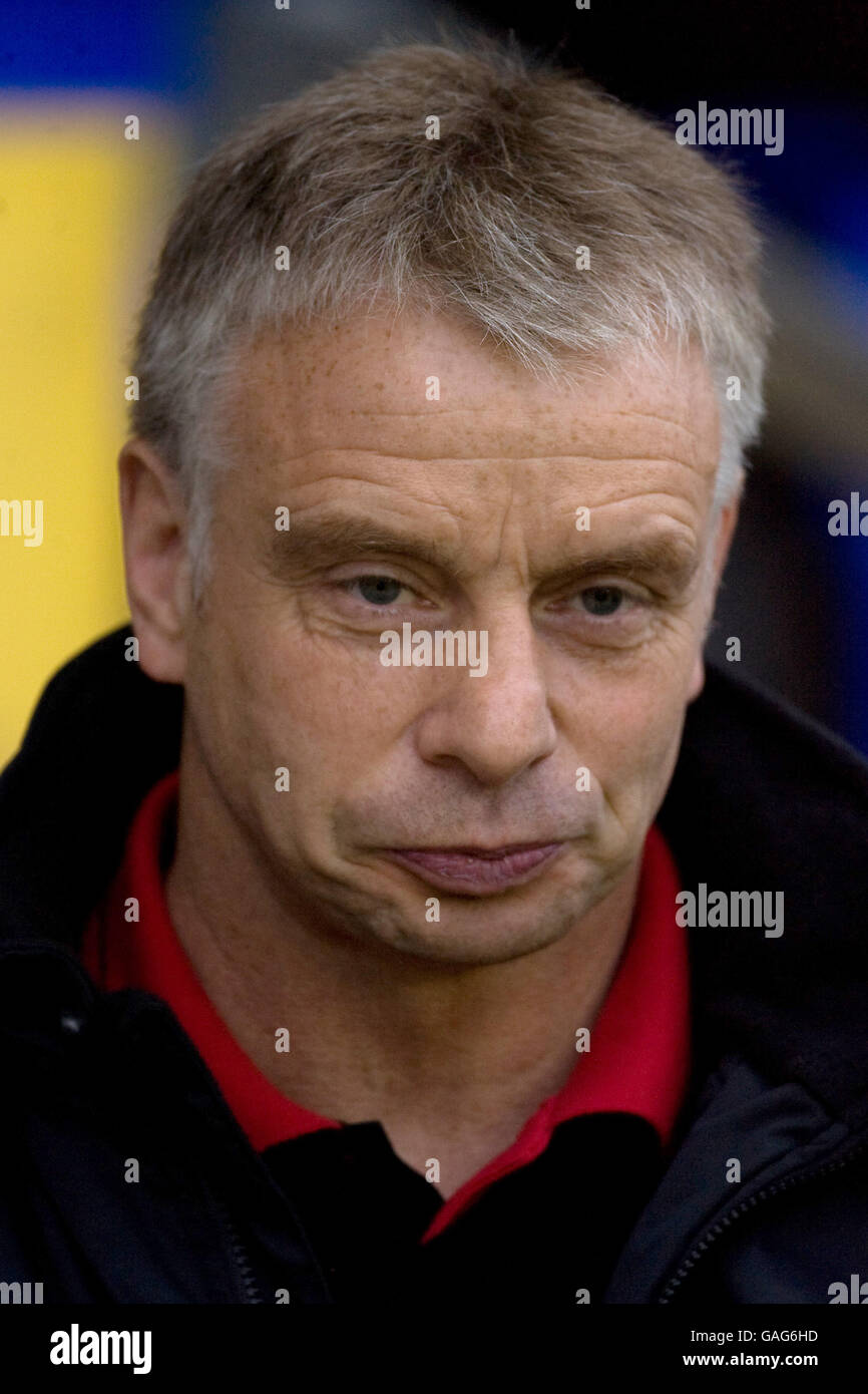 Rugby League - Friendly - Warrington Wolves v Wigan Warriors - The Halliwell Jones Stadium. Brian Noble, Wigan Coach Stock Photo