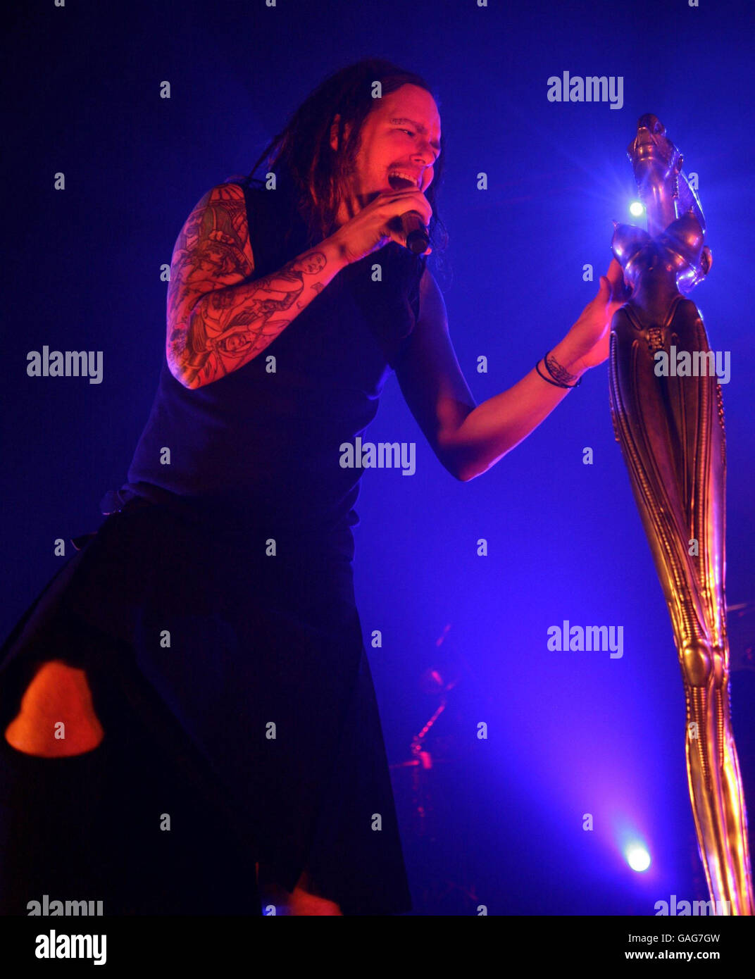 American rock band Korn perform on stage at the Brixton Academy in south west London. Stock Photo