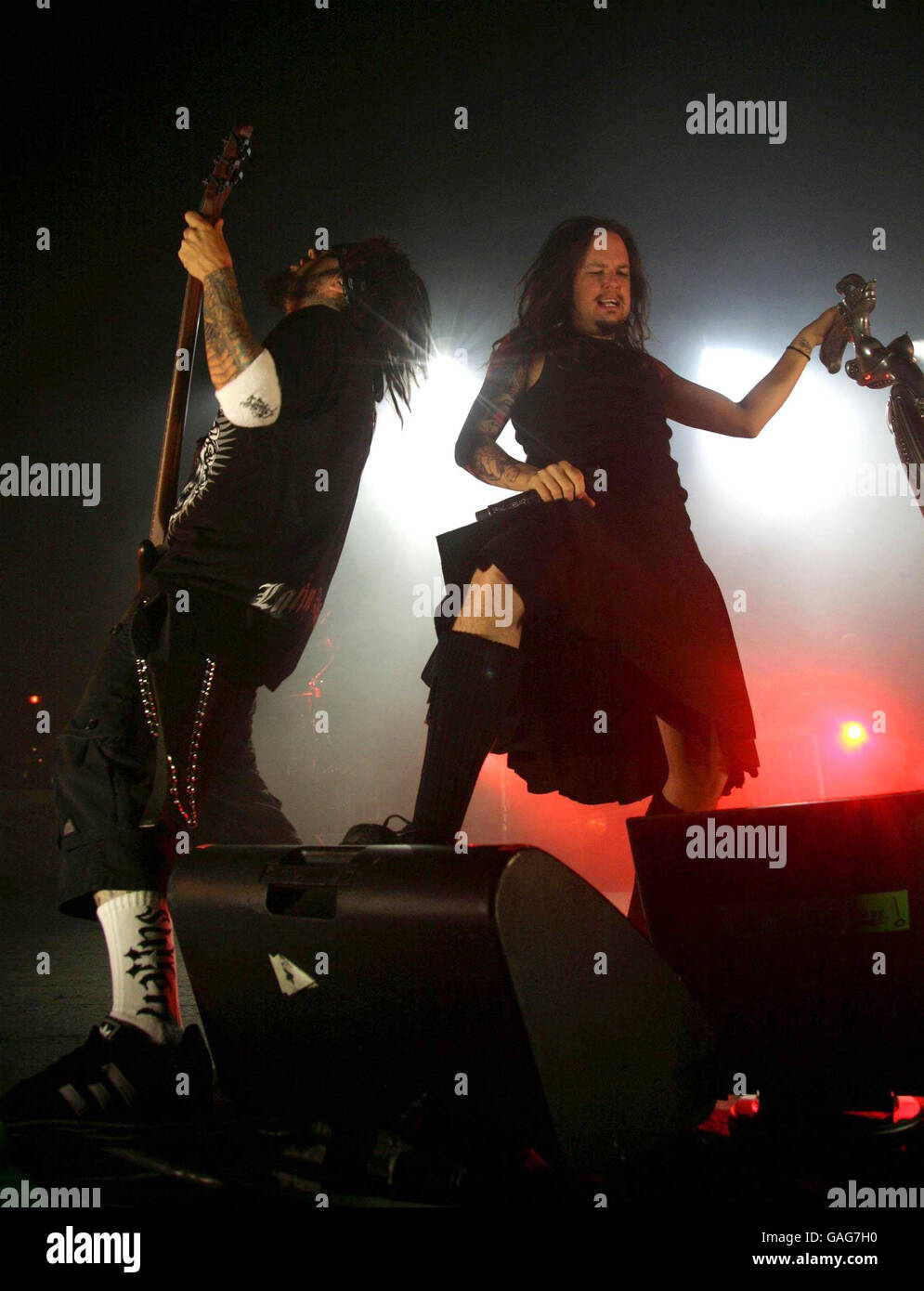 American rock band Korn perform on stage at the Brixton Academy in south west London. Stock Photo
