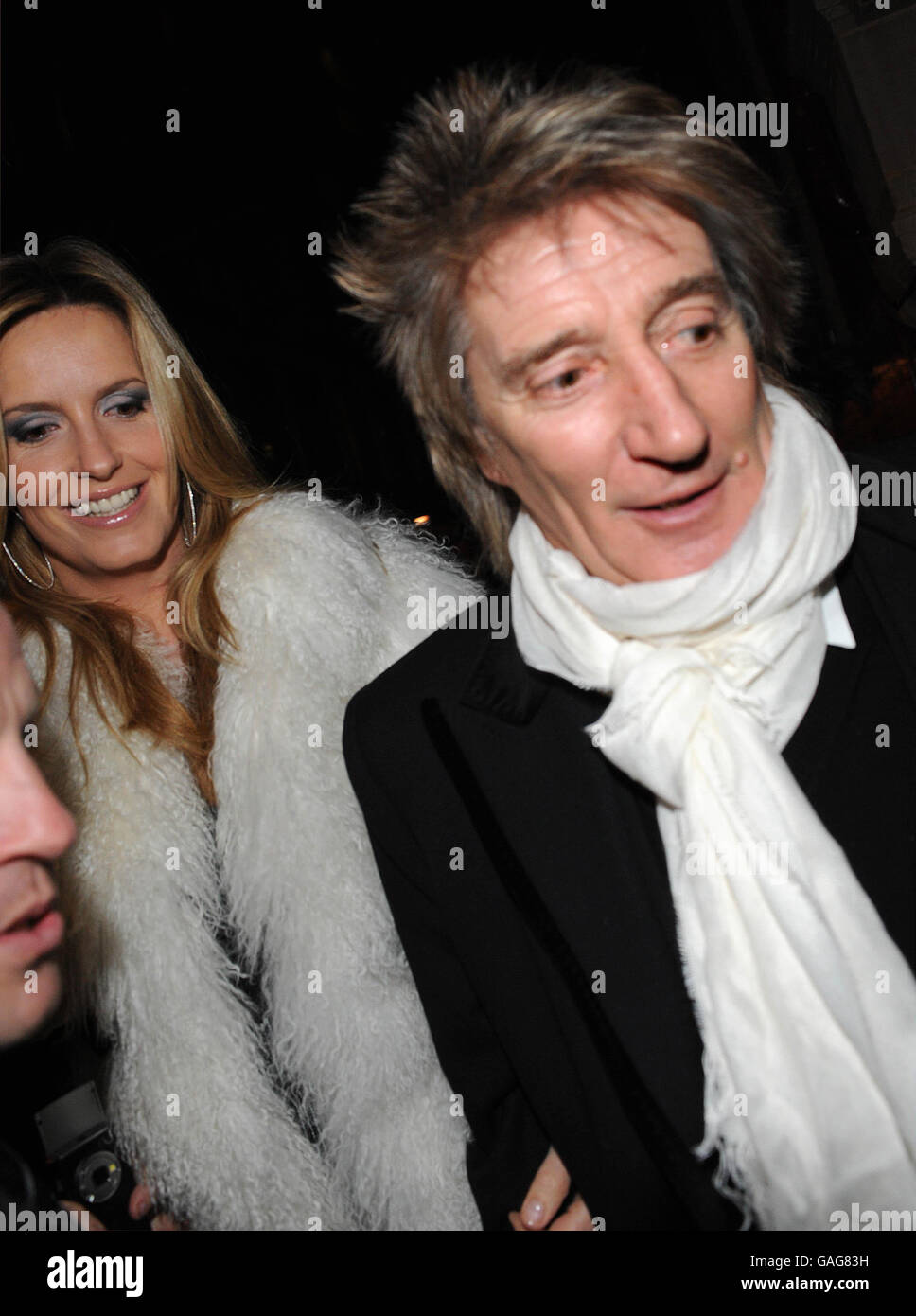 Rod Stewart and Penny Lancaster arrive for a VIP performance of Night ...