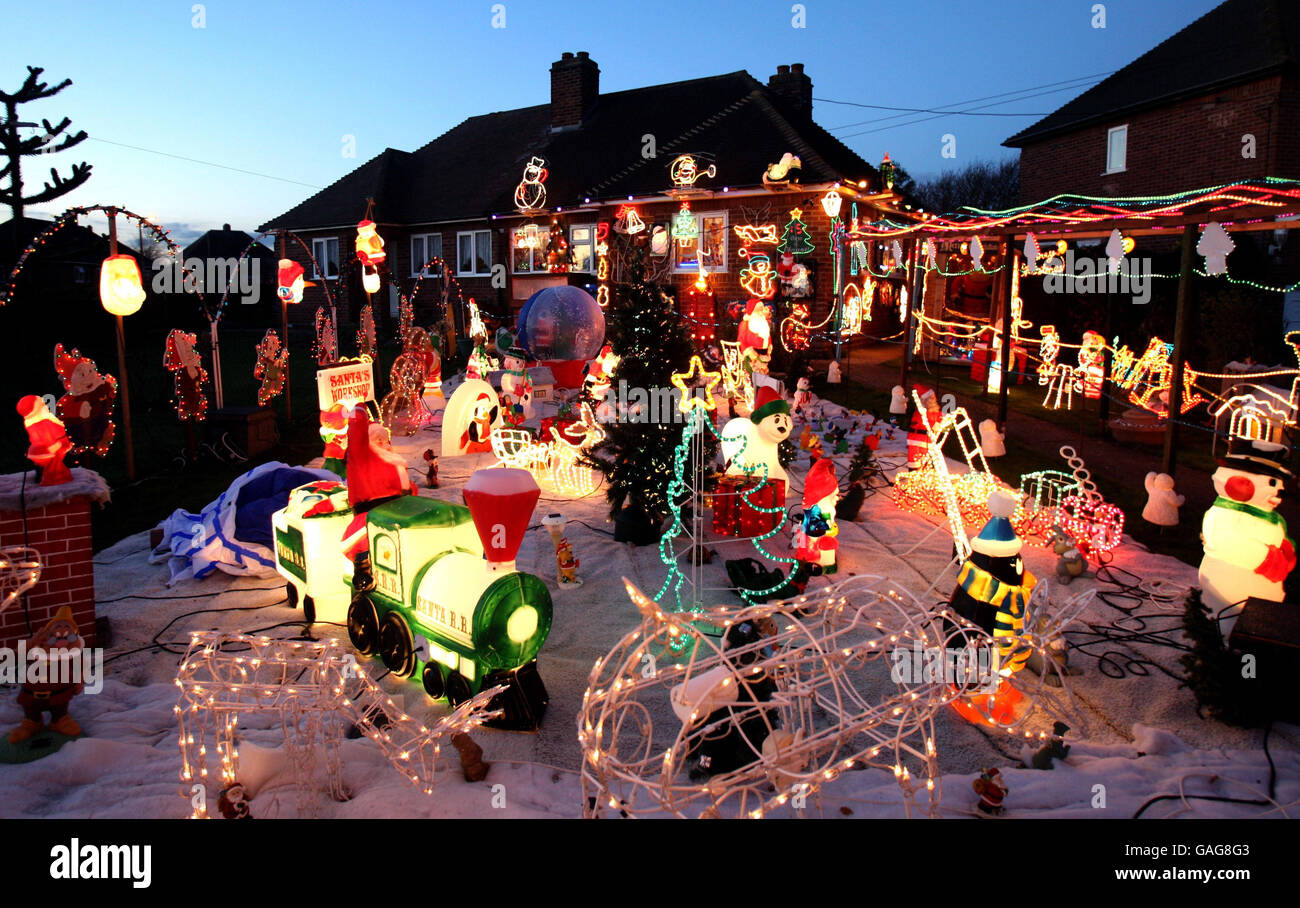 Christmas Lights on display outside the home of Victor and Margaret