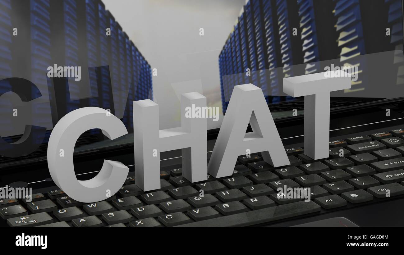 Chat - concept on computer keyboard Stock Photo