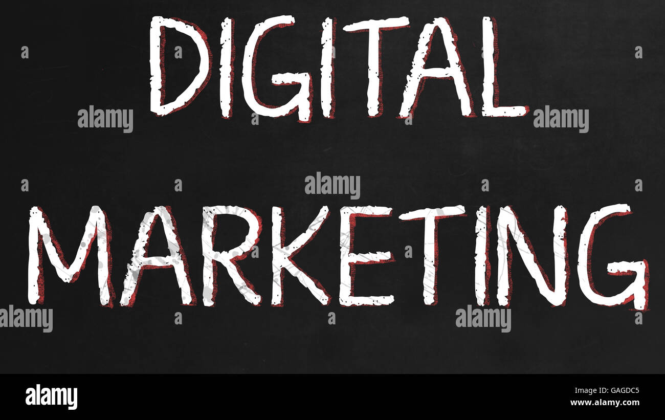 Digital Marketing Concept on Black Chalckboard Stock Photo