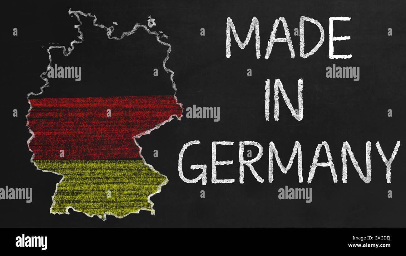 Made in Germany on black chalkboard Stock Photo