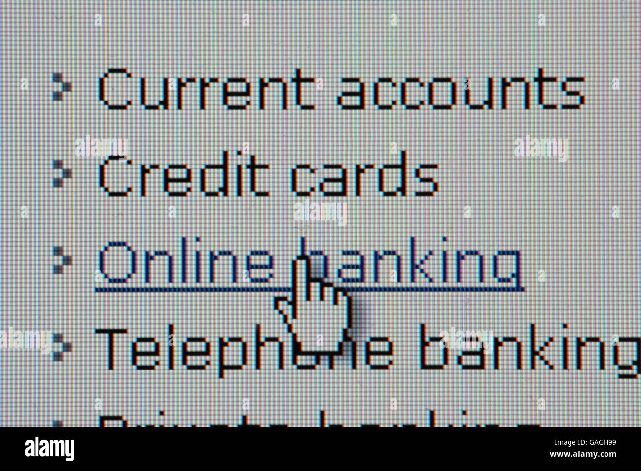 Website screenshots. Online banking screenshot. Stock Photo