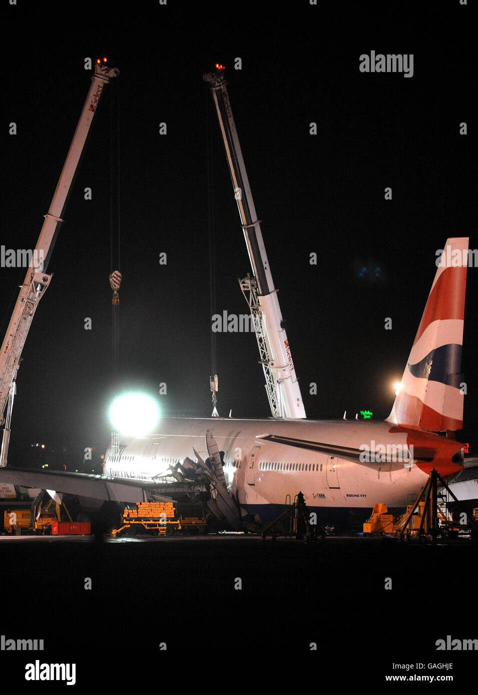 Heathrow airport incident Stock Photo