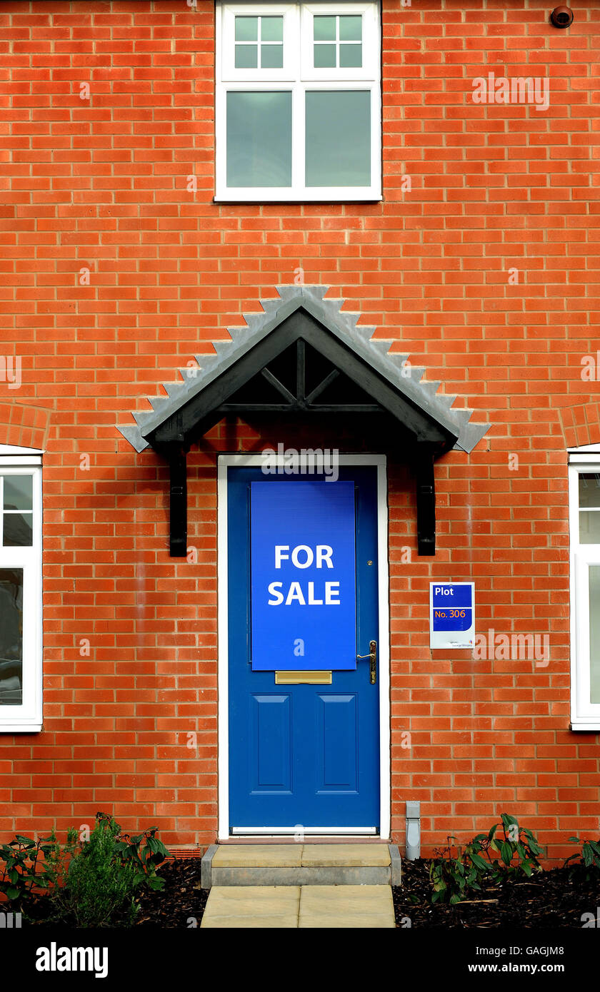 House market slump. A general view of a housing estate near Burton on