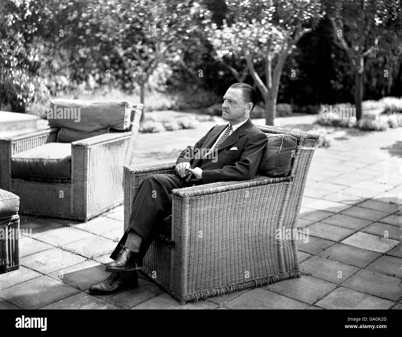 Original photograph of W. Somerset Maugham at villa La Mauresque, circa