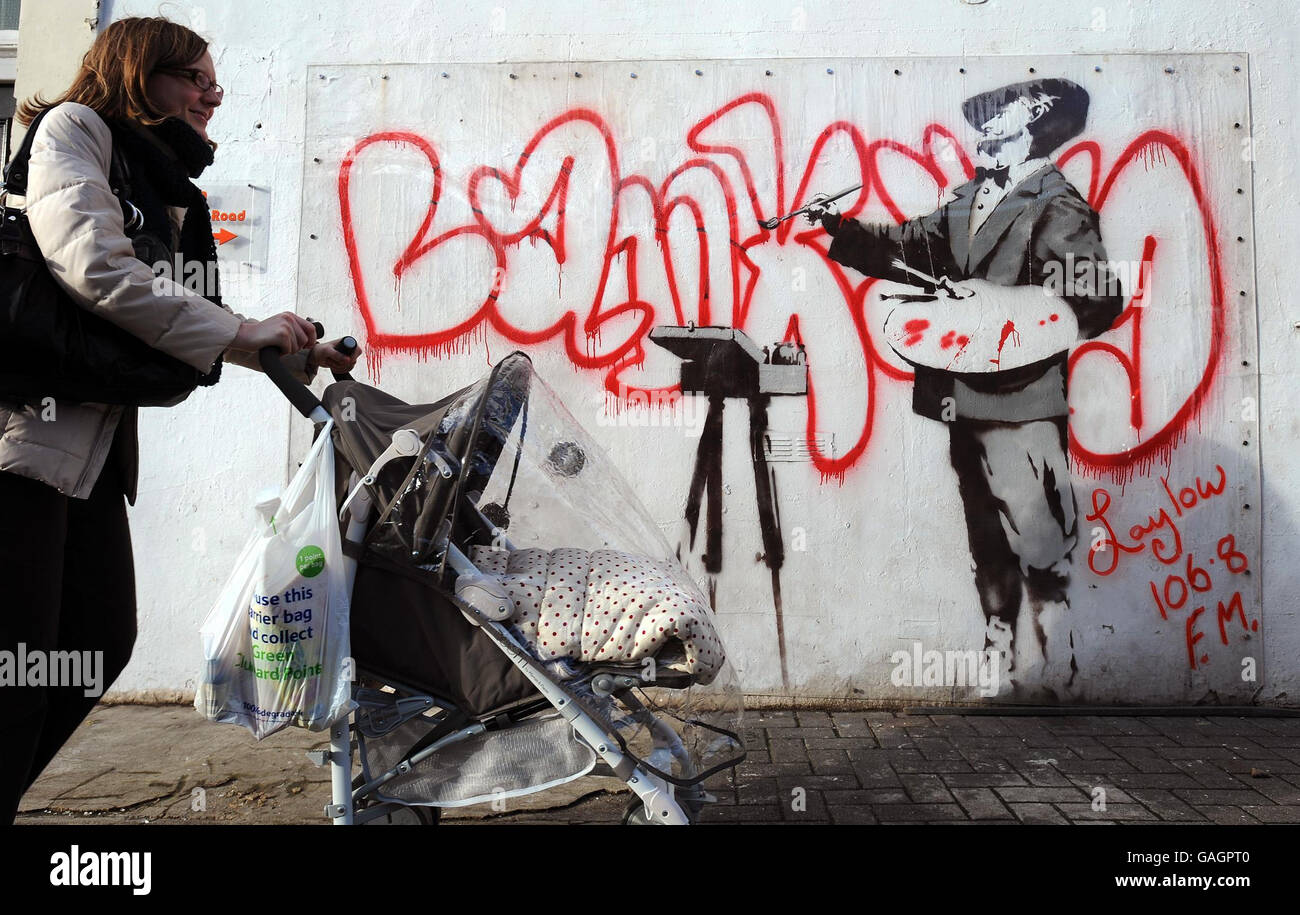 Banksy for sale Stock Photo