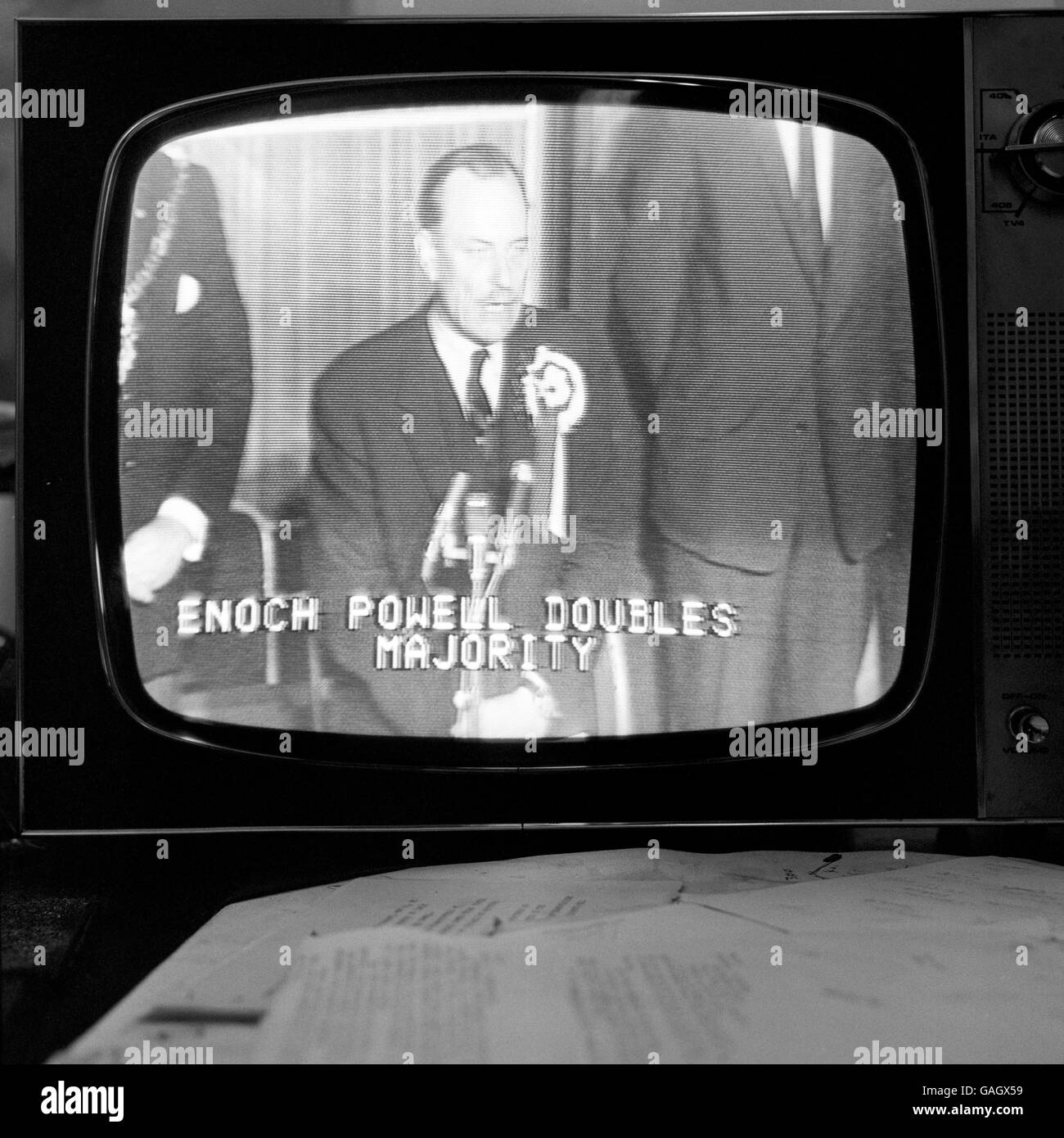 Politics - Enoch Powell Doubled his Majority Stock Photo