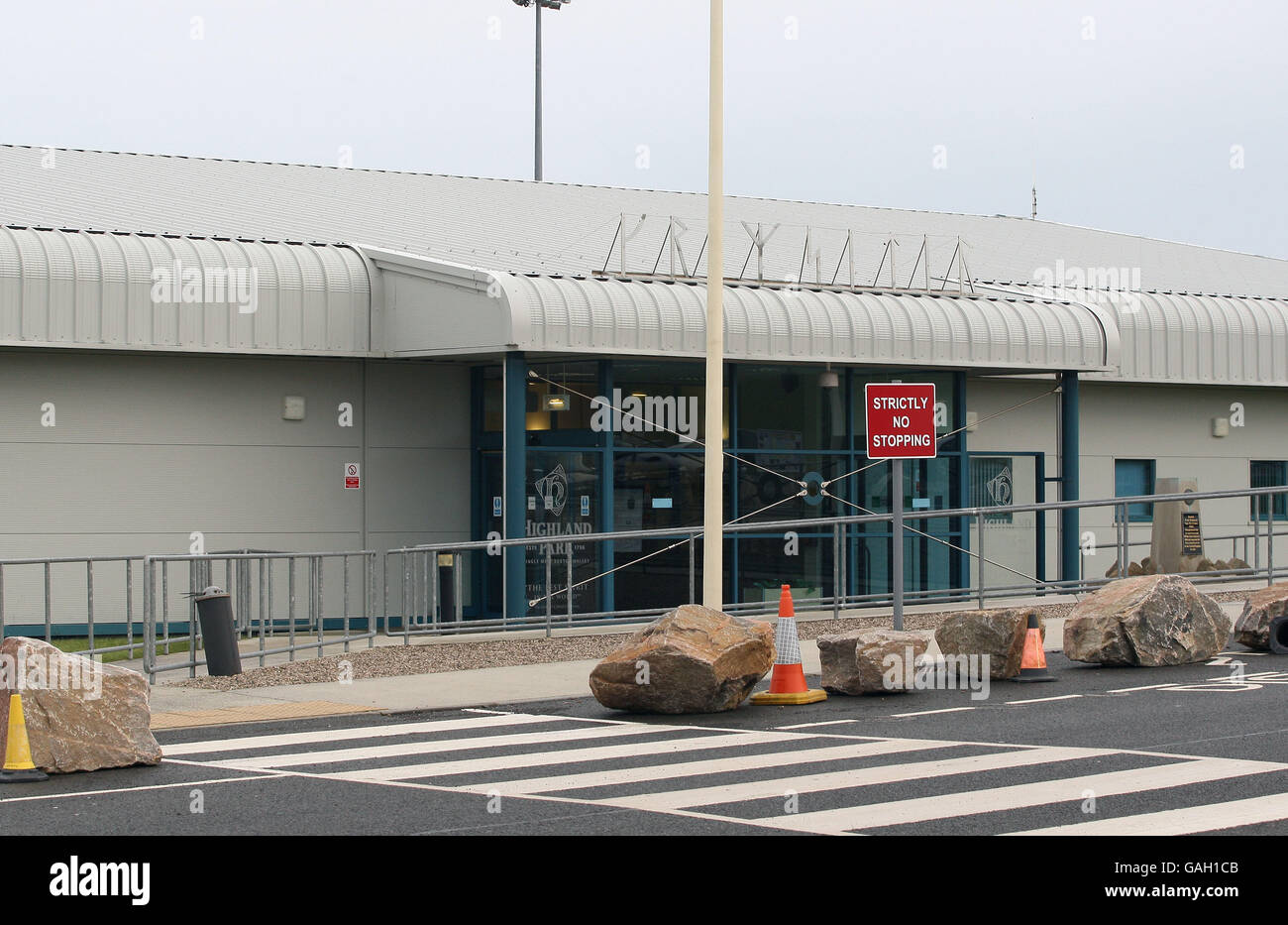 Kirkwall Feature. A general view of the entrance to Kirkwall Airport, Orkney Stock Photo